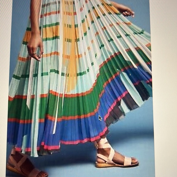 NWT Geisha Designs Size M Pleated Halter Maxi Dress Anthropologie Abstract Print - Picture 2 of 11